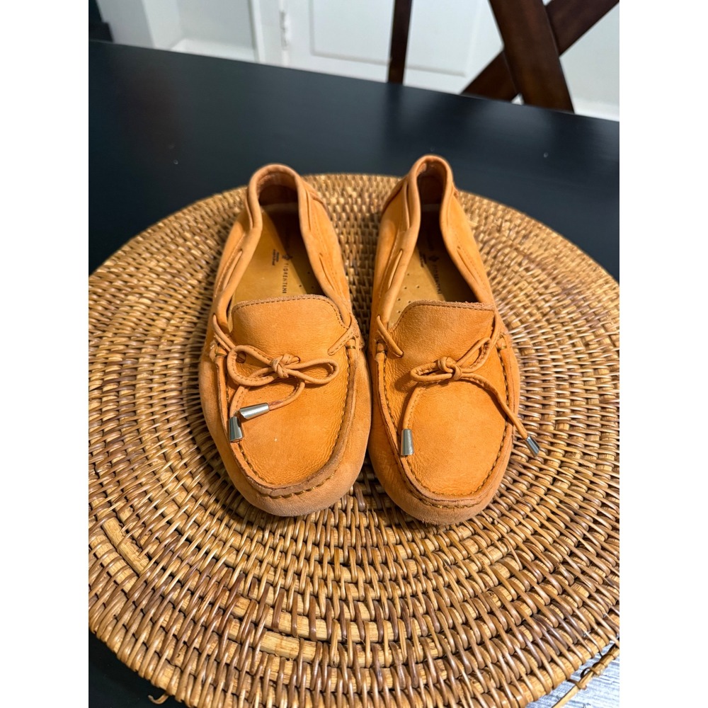 Mercanti Fiorentini Womens Orange Leather Driving Loafers MF-320 Size 7B
